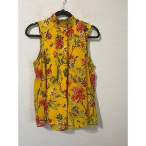 Midnight Sky Sz XL Brightly Colored Yellow Mock Neck Sleeveless